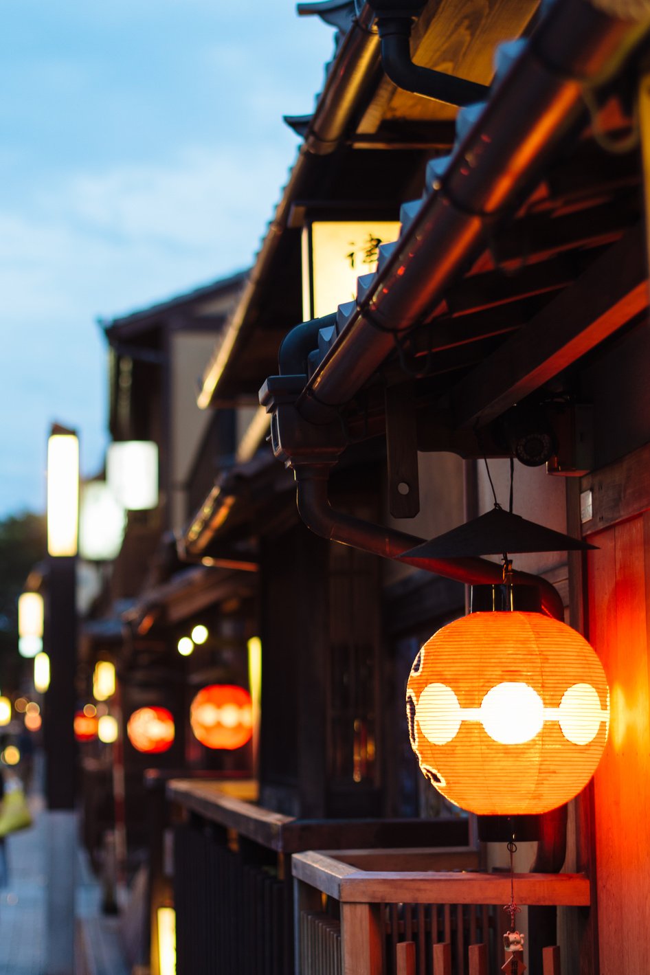 Lighted Lantern Hanging Outdoor Closeup