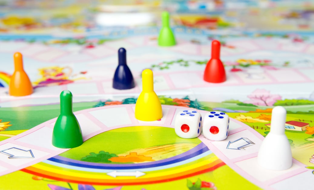 Board Game with Dice and Chips